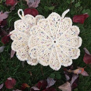 🧁Crochet Scallop Pot Holders🧶 - Confetti🧁